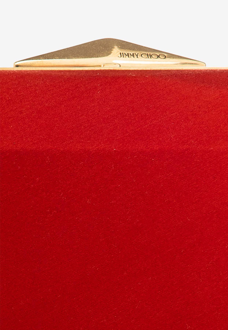 Jimmy Choo Diamond Box Satin Clutch Red DIAMOND BOX CLUTCH SAT-FUCHSIA PAPRIKA