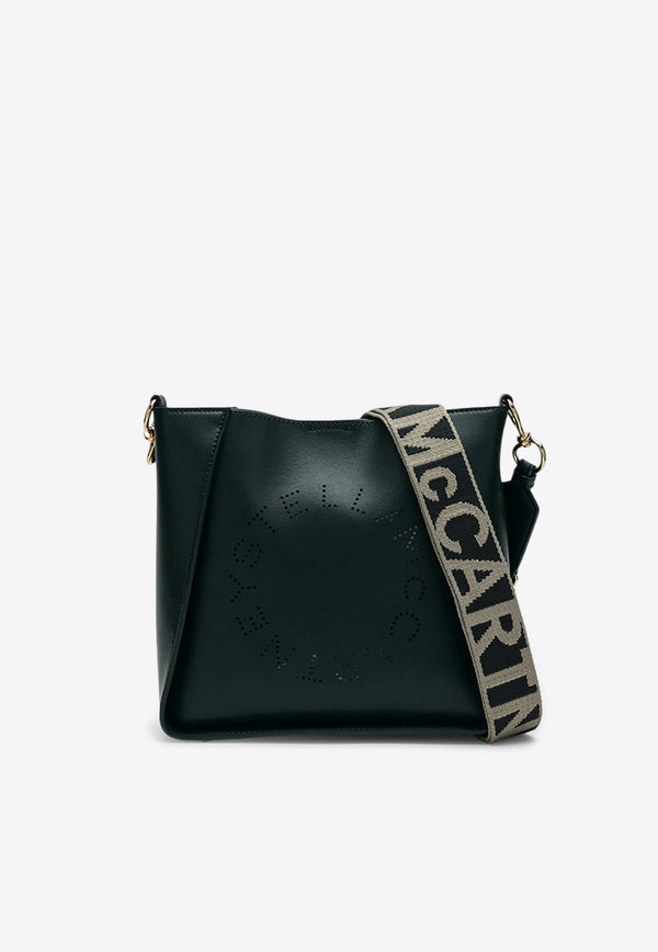 Stella McCartney Perforated Logo Shoulder Bag in Faux Leather Dark Green 700073W8542/P_STELL-3139