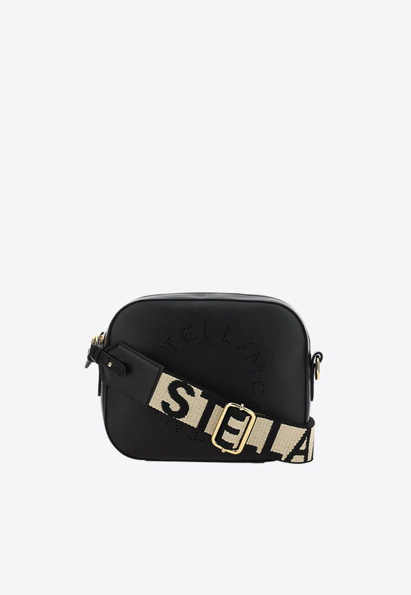 Stella McCartney Mini Logo Faux Leather Crossbody Bag Black 700266_W8542_1000