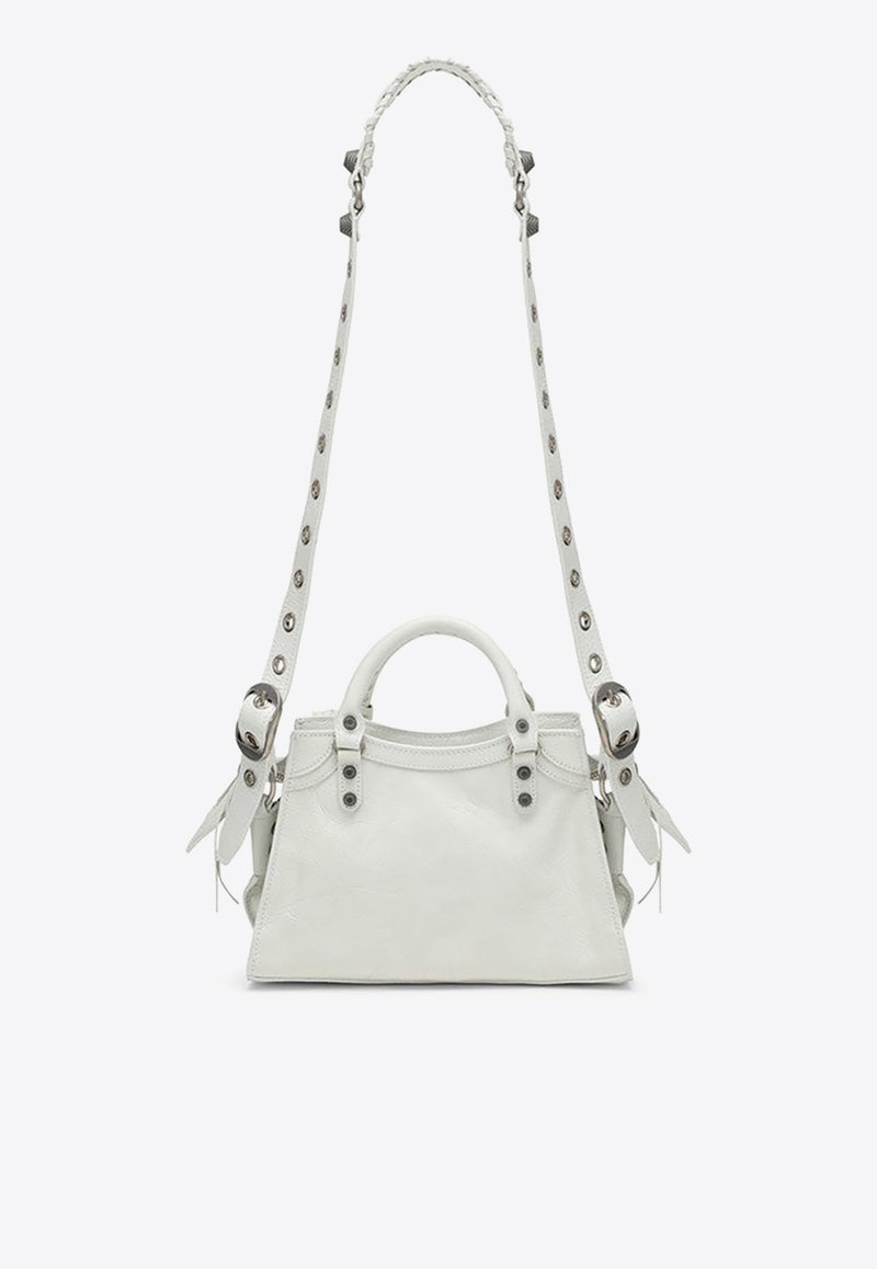 Balenciaga XS Neo Cagole Shoulder Bag in Nappa Leather White 700940210B0/O_BALEN-9104