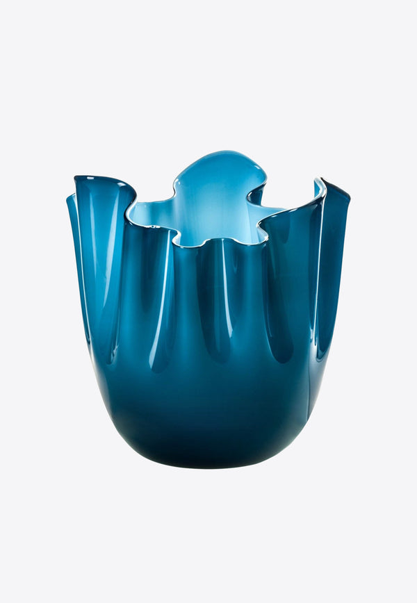 Venini Fazzoletto Two-Tone Vase Blue 700.00 OZ/AQ