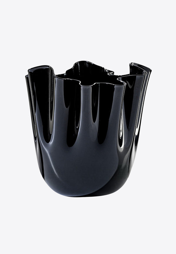 Venini Medium Fazzoletto Vase Black 700.02 BLACK