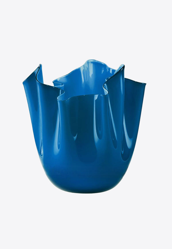 Venini Fazzoletto Glossy Vase Blue 700.02 OZ