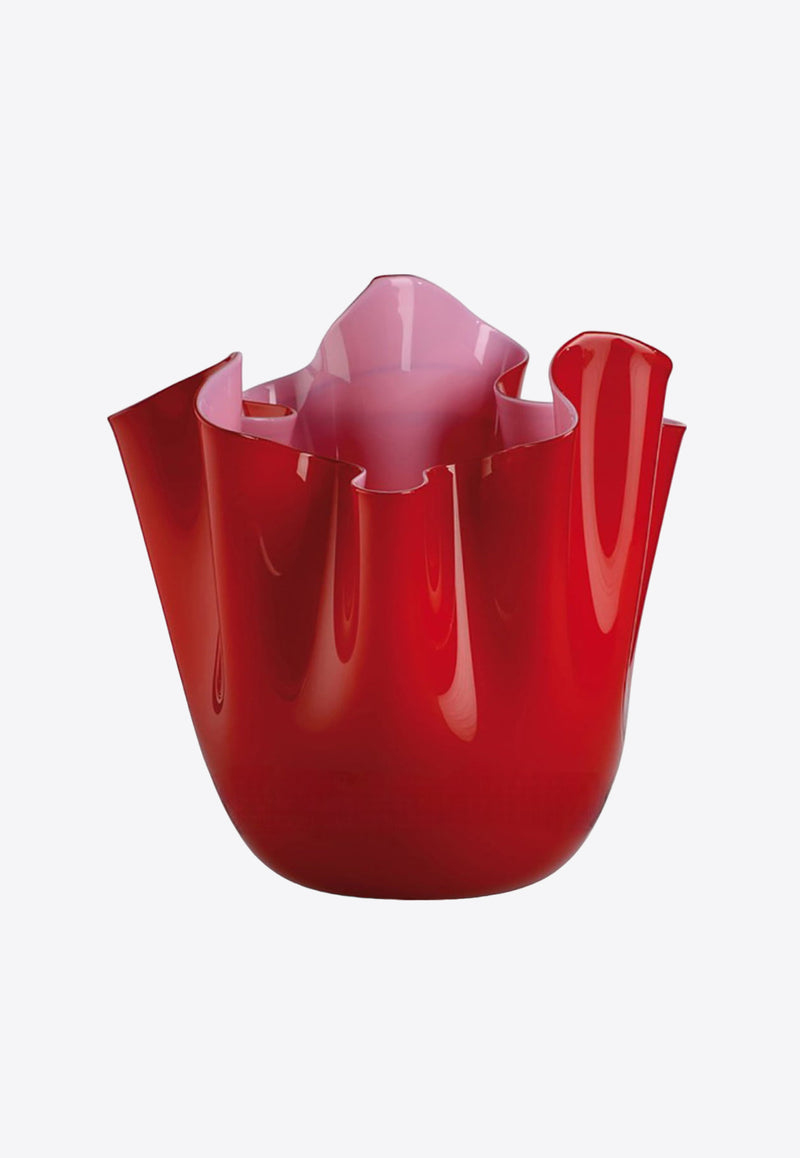 Venini Fazzoletto Two-Tone Vase Red 700.02 RV/RP