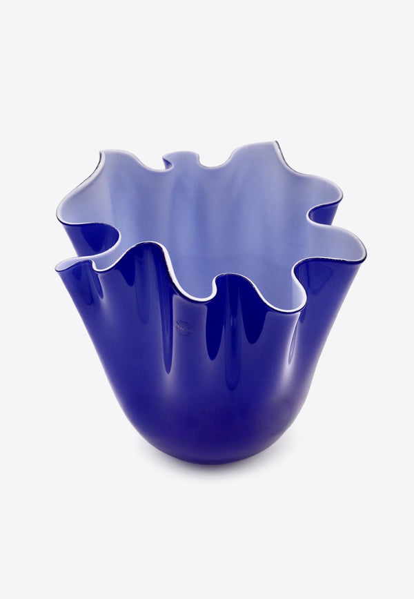 Venini Fazzoletto Two-Tone Vase Blue 700.02 ZA/LA/UV