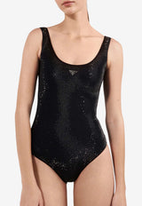 Prada Triangle Logo Strass bodysuit Black