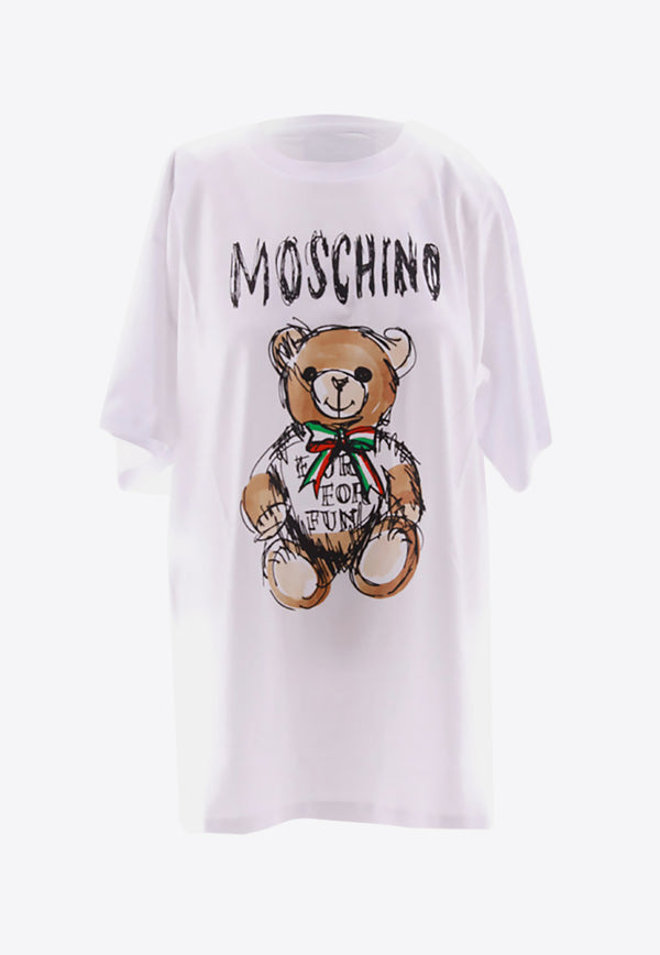 Moschino Teddy Bear Print Oversized T-shirt White 708_541_V1001