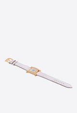 Small Heure H 25mm Watch in Mauve Pale Matte Alligator Single Tour Strap with Rose Gold Case