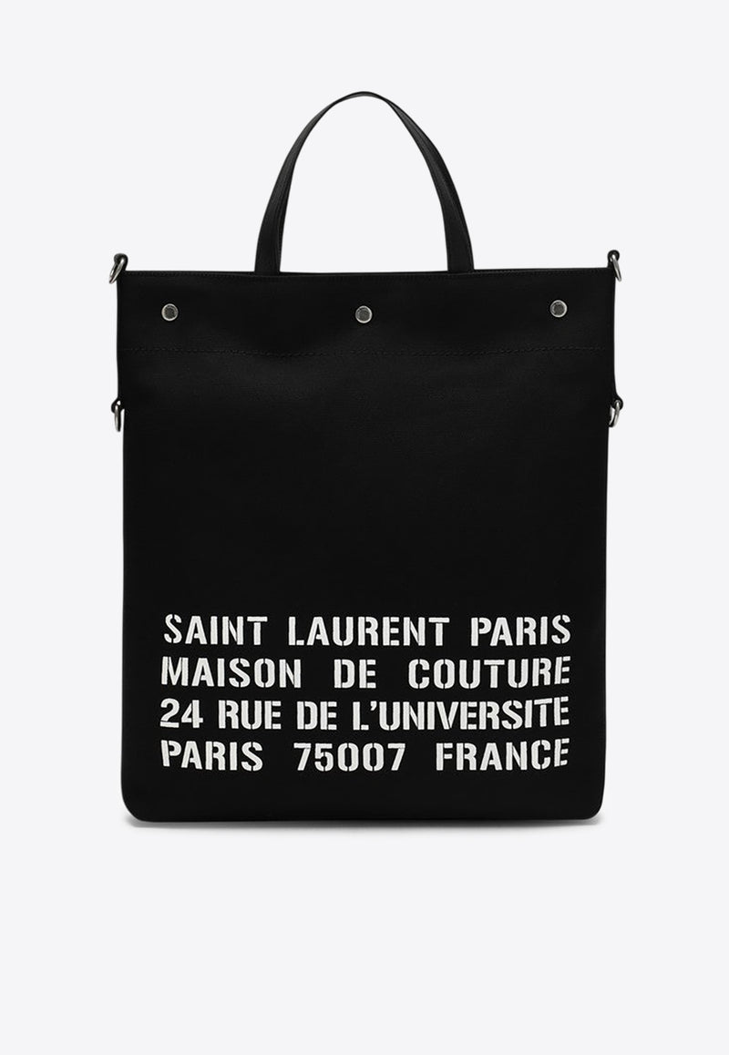 Saint Laurent North/South Canvas Top Handle Bag Black 710264FAA5E/N_YSL-1031