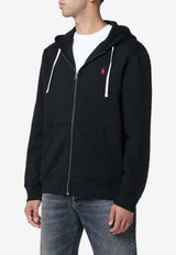 Polo Ralph Lauren Logo Embroidered Zip-Up Hoodie Black 710548546003CO/R_POLOR-BLK