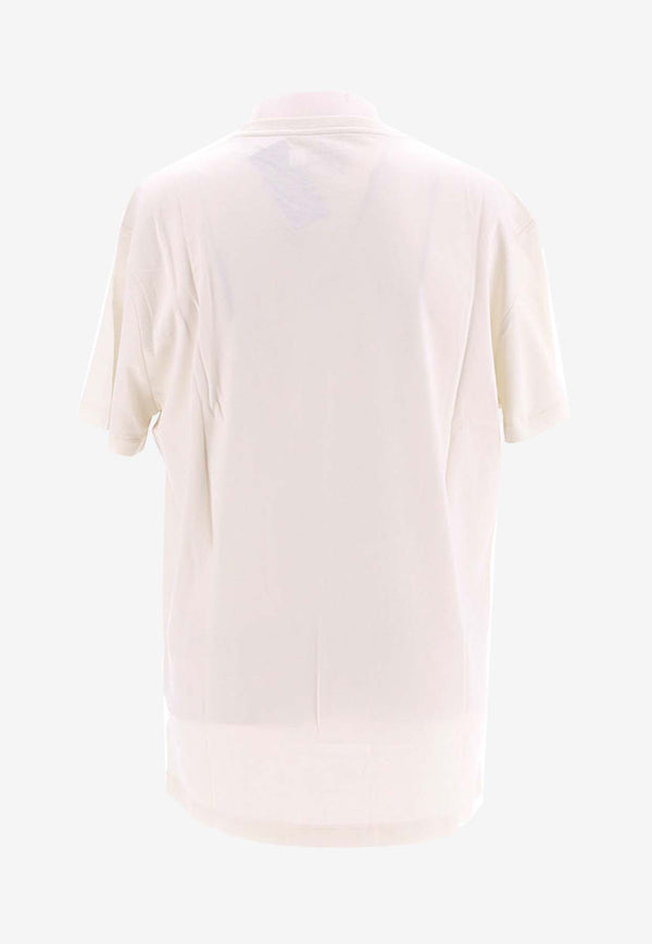 Polo Ralph Lauren Logo Embroidered Jersey T-shirt Ecru 710671438_000_350