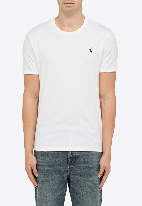 Polo Ralph Lauren Logo Embroidered Crewneck T-shirt White 710680785003CO/O_POLOR-WHT
