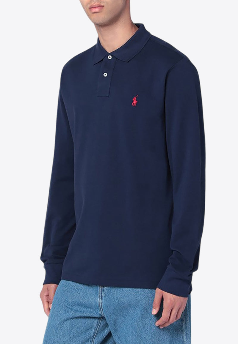 Polo Ralph Lauren Long-Sleeved Logo Polo T-shirt Blue 710680790046CO/R_POLOR-NN