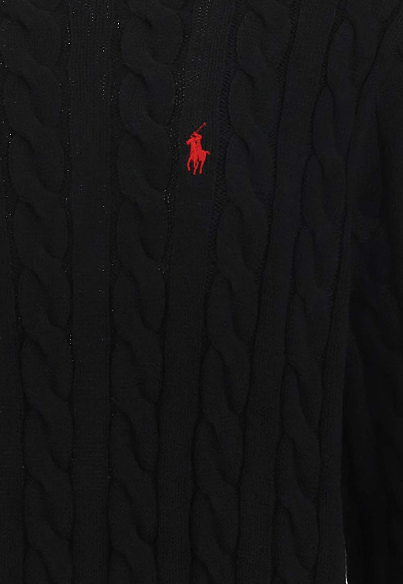 Polo Ralph Lauren Cable-Knit Logo Sweater Black 710775885_000_012