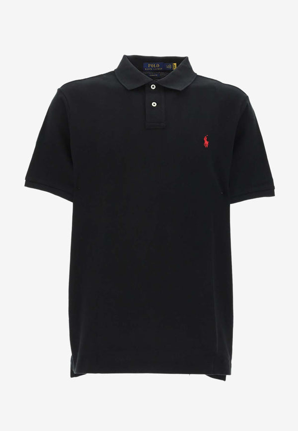 Polo Ralph Lauren Logo Embroidered Polo T-shirt Black 710783656_000_020