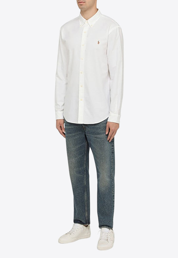 Polo Ralph Lauren Logo Embroidered Long-Sleeved Shirt White 710792041001CO/O_POLOR-WHT