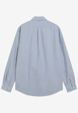 Polo Ralph Lauren Logo Embroidered Oxford Shirt Light Blue 710792041002CO/S_POLOR-BL