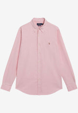 Polo Ralph Lauren Logo Embroidered Oxford Shirt Pink 710792041003CO/S_POLOR-PI