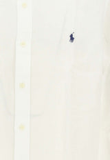 Polo Ralph Lauren Logo Embroidered Long-Sleeved Shirt White 710794141_000_005