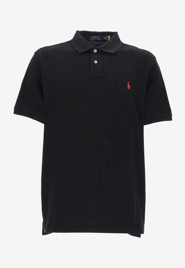 Polo Ralph Lauren Logo Embroidered Polo T-shirt Black 710795080_000_006