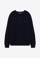 Polo Ralph Lauren Logo Embroidered Crewneck Sweater Blue 710810846001CO/P_POLOR-HN