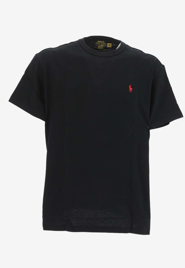 Polo Ralph Lauren Logo Embroidered Crewneck T-shirt Black 710811284_000_001