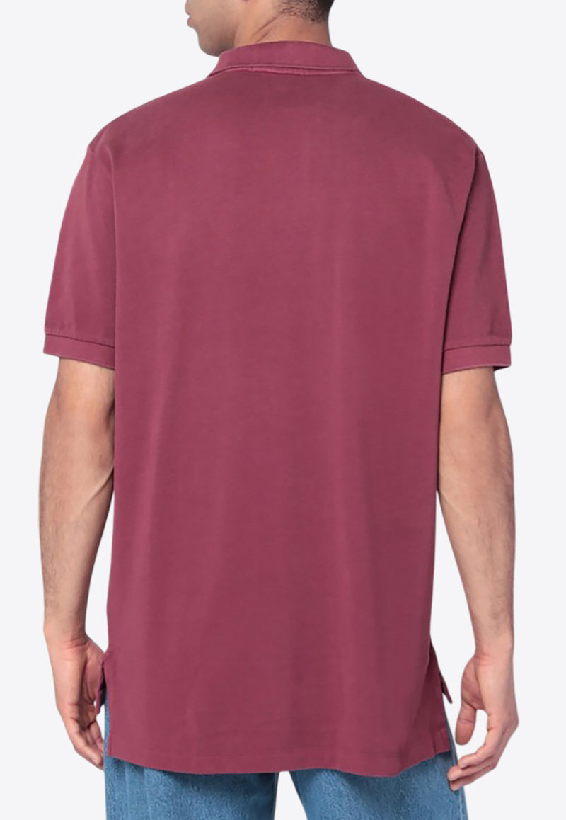 Polo Ralph Lauren Logo Embroidered Polo T-shirt Wine 710850860051CO/R_POLOR-RW