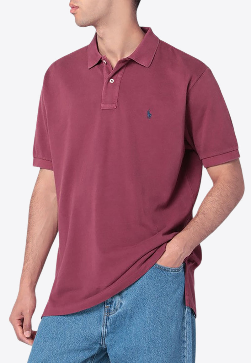 Polo Ralph Lauren Logo Embroidered Polo T-shirt Wine 710850860051CO/R_POLOR-RW