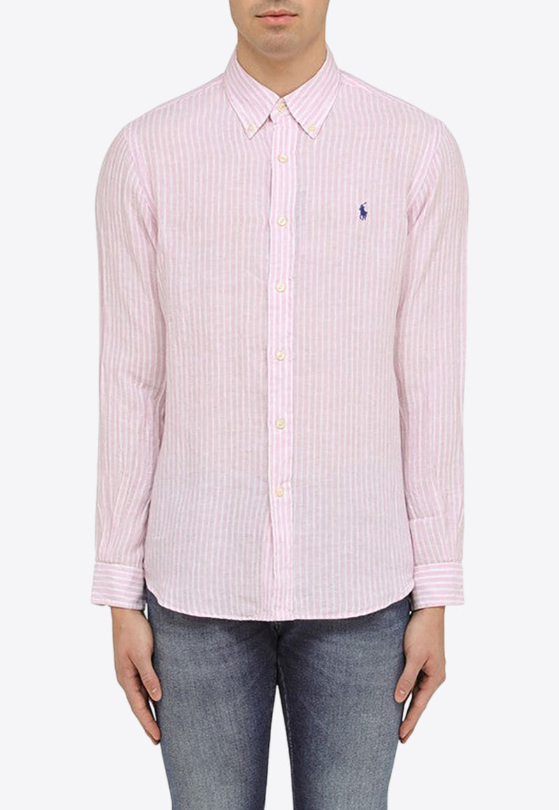 Polo Ralph Lauren Long-Sleeved Stripe Shirt Pink 710873446002LI/O_POLOR-PI