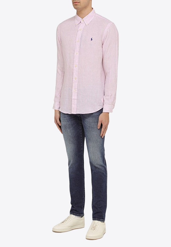 Polo Ralph Lauren Long-Sleeved Stripe Shirt Pink 710873446002LI/O_POLOR-PI