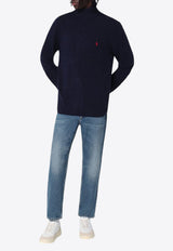 Polo Ralph Lauren Cable Knit Wool Cashmere Turtleneck Sweater Blue 710876836005WO/P_POLOR-HN