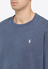 Polo Ralph Lauren Logo Embroidered Crewneck Sweatshirt Blue 710916689001CO/O_POLOR-LN