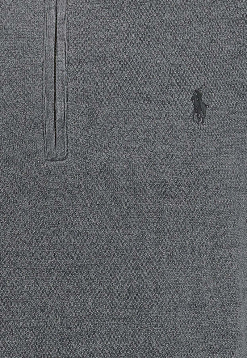 Polo Ralph Lauren Logo Embroidered Half-Zip Sweater Gray 710918131_000_001