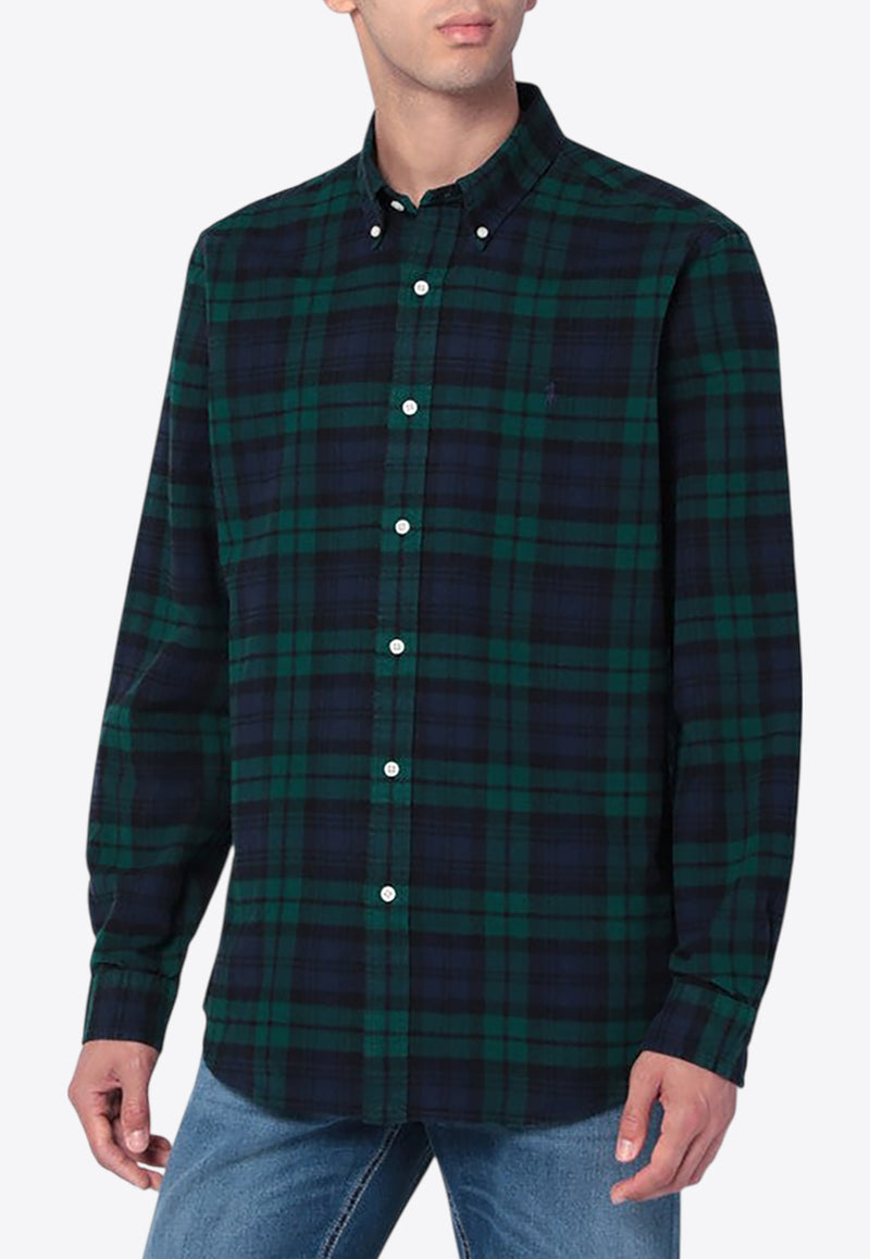 Polo Ralph Lauren Plaid Check Long-Sleeved Shirt Blue 710922273003CO/R_POLOR-NG