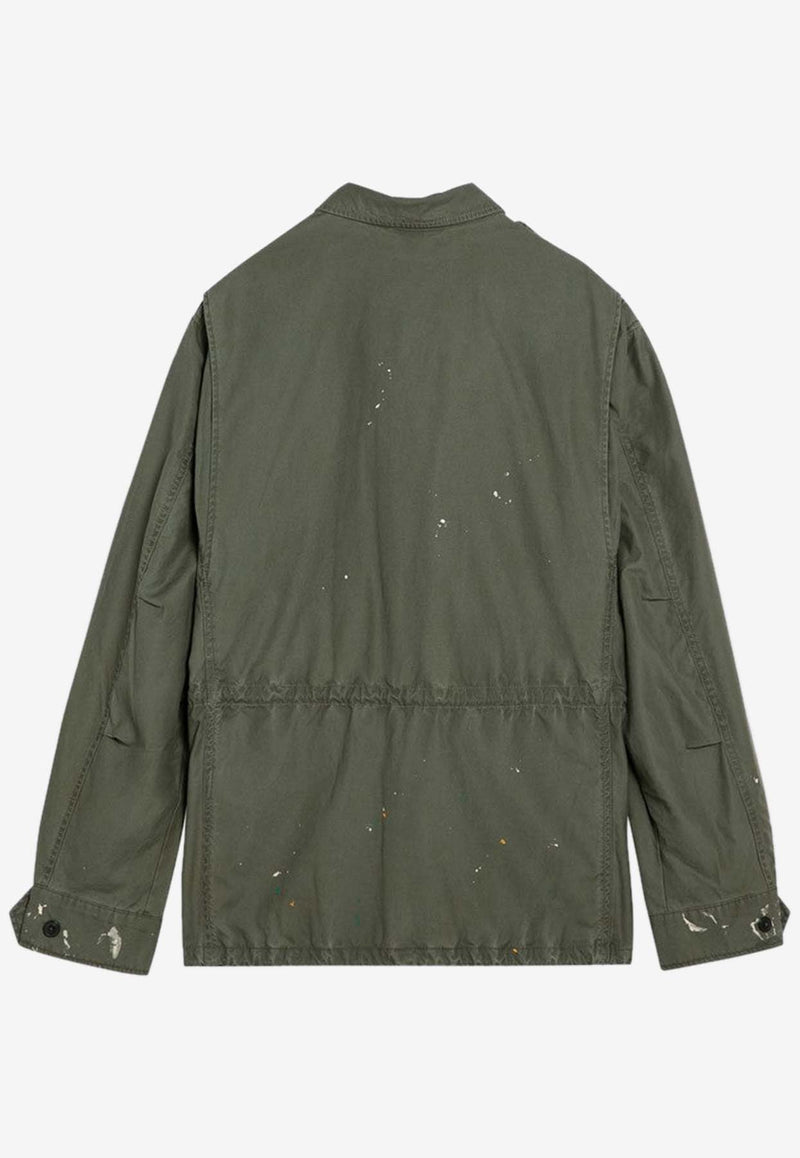 Polo Ralph Lauren Paint Splatter Zip-Up Field Jacket Green 710928559001CO/O_POLOR-GT