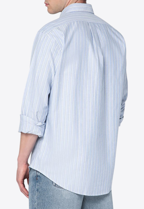 Polo Ralph Lauren Striped Logo Oxford Shirt Light Blue 710928918008CO/R_POLOR-BM