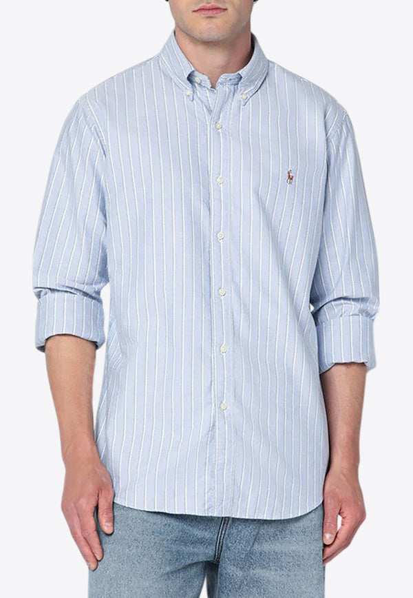 Polo Ralph Lauren Striped Logo Oxford Shirt Light Blue 710928918008CO/R_POLOR-BM