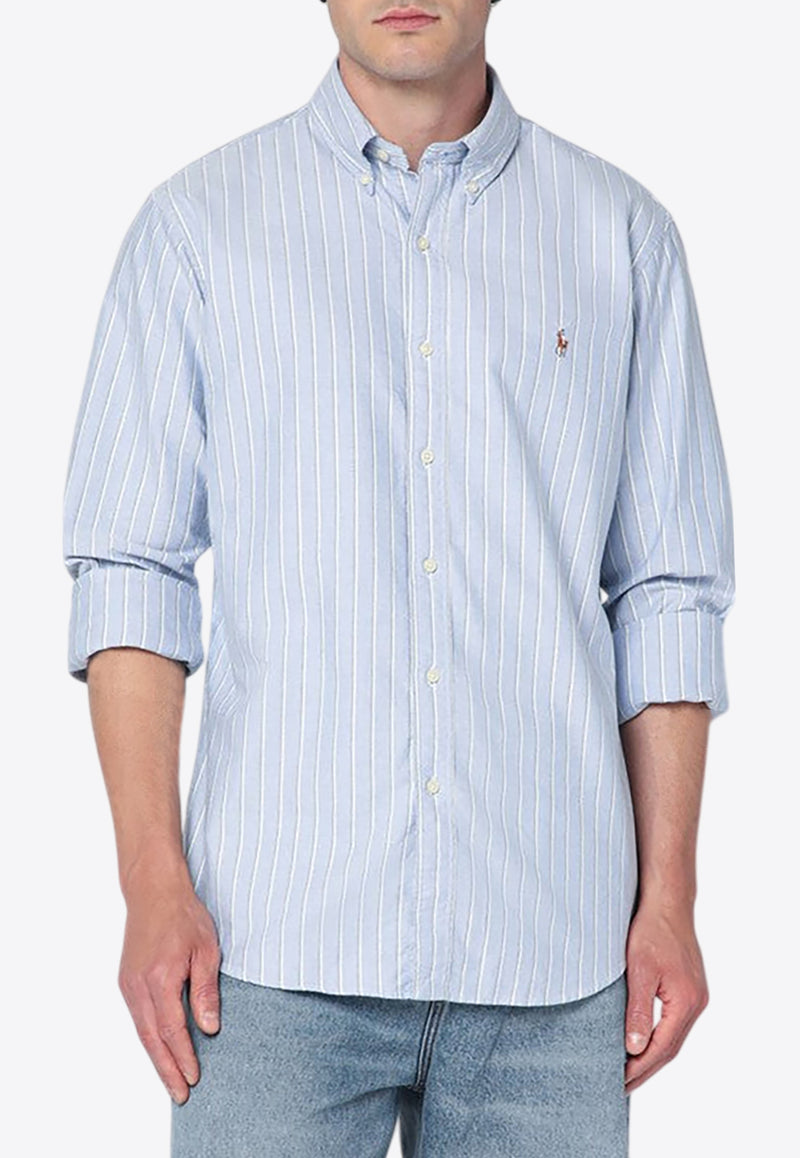 Polo Ralph Lauren Striped Logo Oxford Shirt Light Blue 710928918008CO/R_POLOR-BM