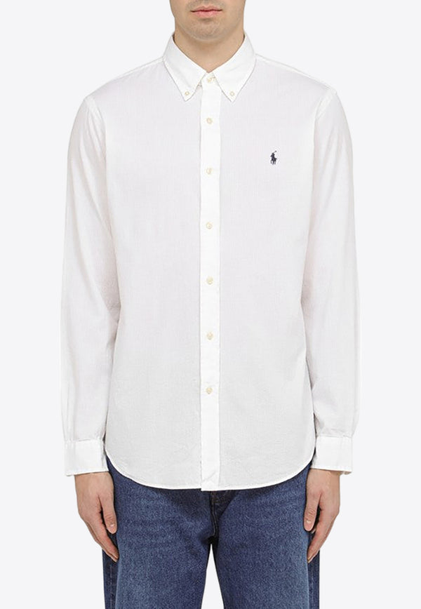 Polo Ralph Lauren Logo Embroidered Long-Sleeved Shirt White 710938519001CO/O_POLOR-WHT