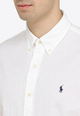 Polo Ralph Lauren Logo Embroidered Long-Sleeved Shirt White 710938519001CO/O_POLOR-WHT