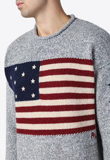 Polo Ralph Lauren American Flag Wool Sweater Gray 710949283001WO/P_POLOR-GC