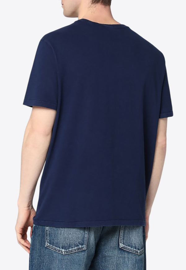 Polo Ralph Lauren Logo Embroidered Crewneck T-shirt Blue 710964511001CO/Q_POLOR-NN