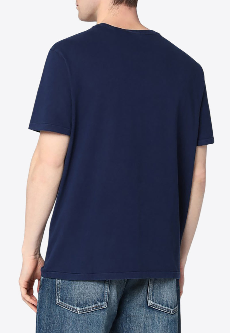 Polo Ralph Lauren Logo Embroidered Crewneck T-shirt Blue 710964511001CO/Q_POLOR-NN