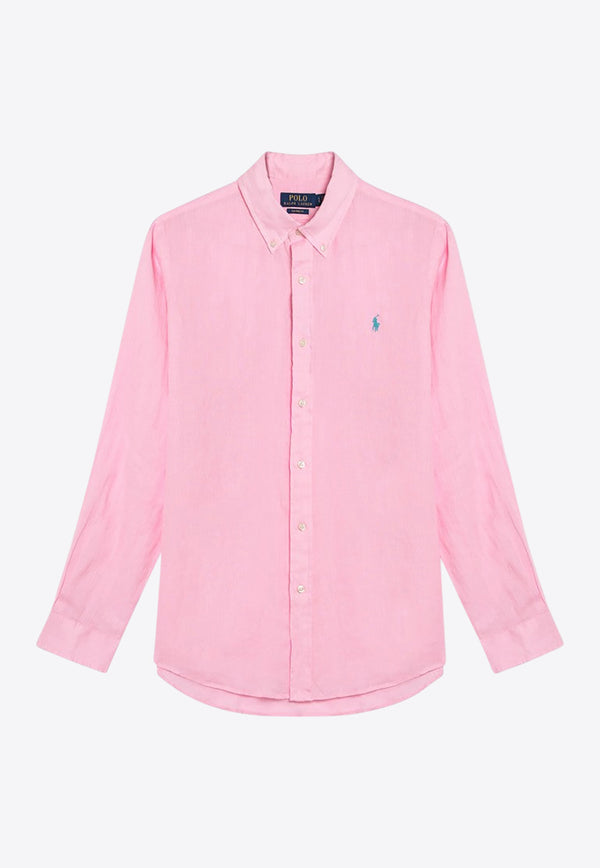 Polo Ralph Lauren Logo Embroidered Oxford Shirt Pink 710966294009CO/Q_POLOR-CP