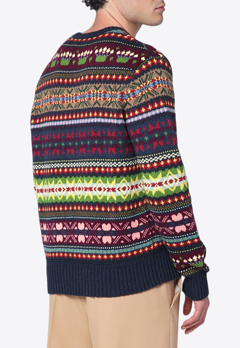 Polo Ralph Lauren Intarsia Knit Patterned Sweater Multicolor 710970655001CO/R_POLOR-NC