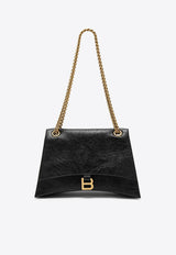 Balenciaga Medium Crush Shoulder Bag in Crushed Leather 716393210IT/O_BALEN-1000 Black