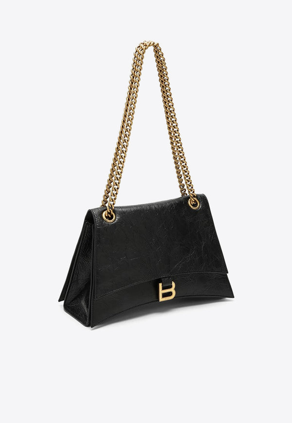 Balenciaga Medium Crush Shoulder Bag in Crushed Leather 716393210IT/O_BALEN-1000 Black