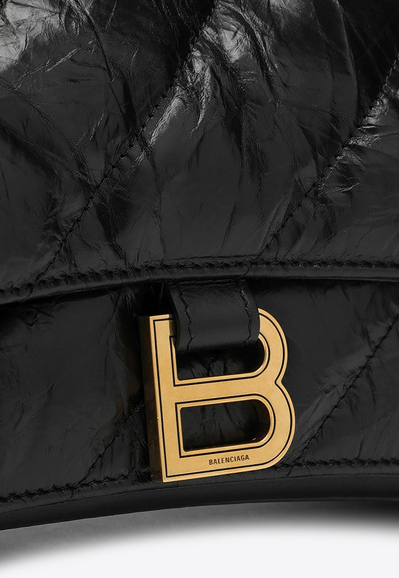 Balenciaga Medium Crush Shoulder Bag in Quilted Leather 716393210J1/O_BALEN-1000 Black