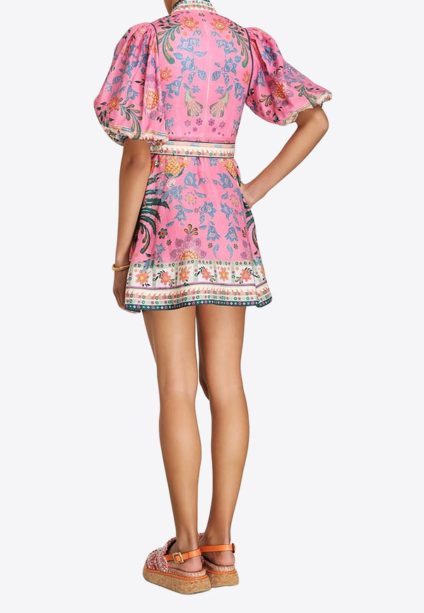 Zimmermann Ginger Floral Mini Dress Pink 7185DSS233PINK MULTI