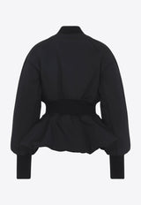 Zip-Up Peplum Bomber Jacket